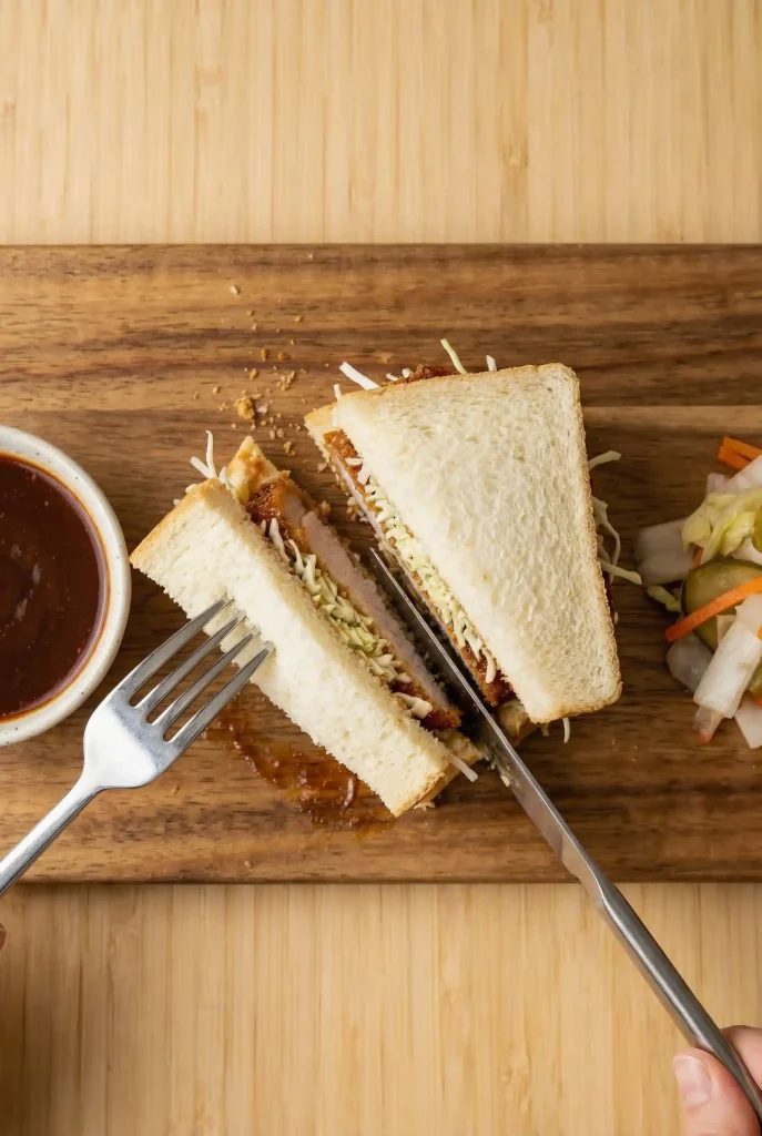 Japanese Katsu Sandwiches ( with knife cuted some part )