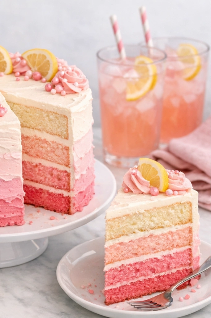 Pink Lemonade Ombre Cake