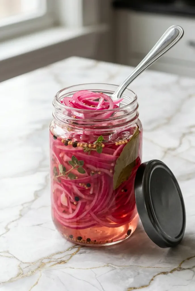 Quick Pickled Onions in jar