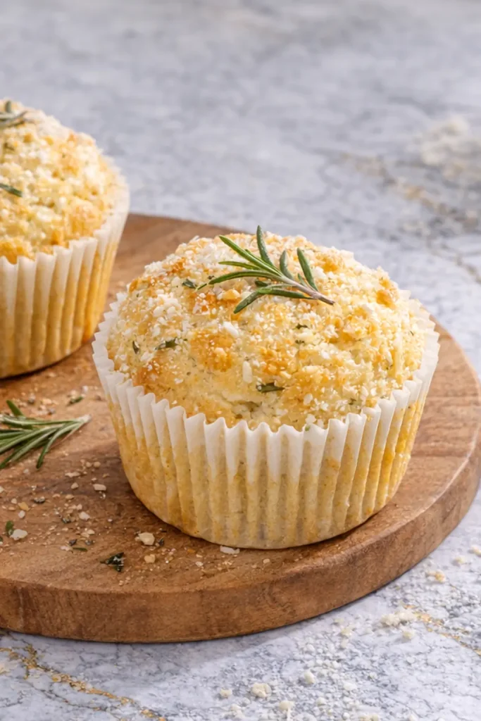 Rosemary Parmesan Muffins - one muffins shot