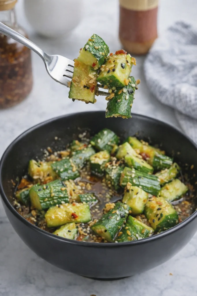 Smashed Cucumber Salad ( full fork)